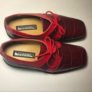 Red leather oxfords size 8 made in India
